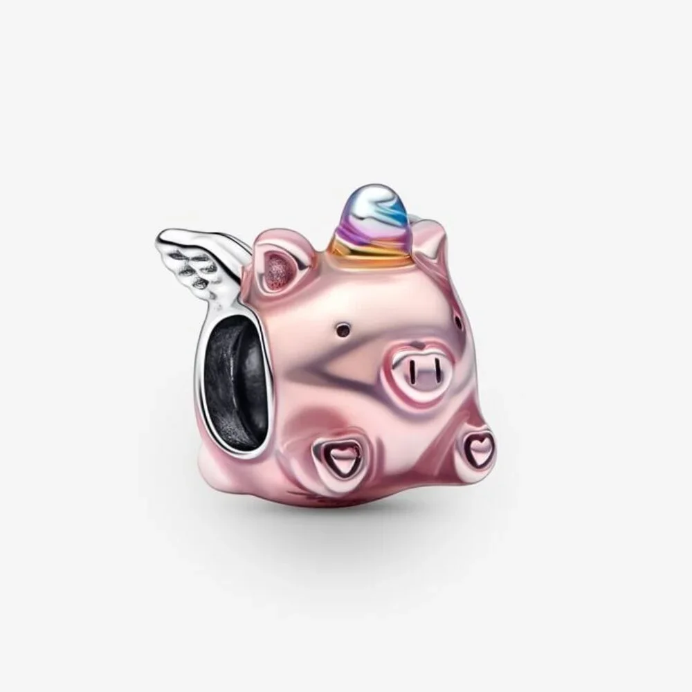 Pandora Flying Unicorn Pig Charm - Picture 1 of 2